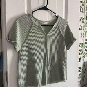 waffle knit top